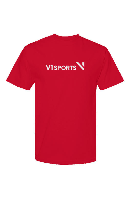 White Logo on Red T Shirt 